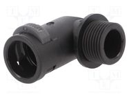 90° angled connector; Thread: metric,outside; polyamide 6; black PMA