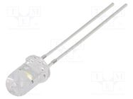 LED; 5mm; white warm; 12000mcd; 30°; Front: convex; 12VDC; -30÷85°C OPTOSUPPLY