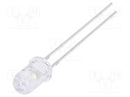 LED; 5mm; white cold; 15000mcd; 30°; Front: convex; 12VDC; -30÷85°C OPTOSUPPLY