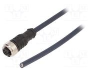 Connection lead; M12; PIN: 5; straight; 10m; plug; 60VAC; 4A; IP69K IGUS