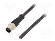 Connection lead; M12; PIN: 5; straight; 2m; plug; 60VAC; 4A; M12A AMPHENOL LTW