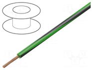 Wire; H05V-K,LgY; stranded; Cu; 0.75mm2; PVC; green-black; 100m BQ CABLE