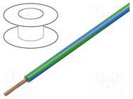 Wire; H05V-K,LgY; stranded; Cu; 0.35mm2; PVC; green-blue; 300V,500V BQ CABLE