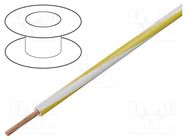 Wire; H05V-K,LgY; stranded; Cu; 1mm2; PVC; white-yellow; 300V,500V BQ CABLE