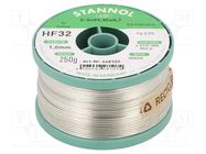 Tin; lead free; Sn99,3Cu0,7; 1mm; 250g; reel; 3.5%; Flux: SW32; HF32 