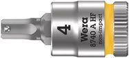 8740 A HF Zyklop bit socket with holding function, 1/4" drive, 4.0x28.0, Wera