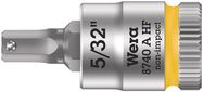 8740 A HF Zyklop bit socket with holding function, 1/4" drive, 5/32"x28.0, Wera