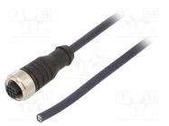 Connection lead; M12; PIN: 4; straight; 3m; plug; 250VAC; 4A; IP69K IGUS