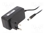 Power supply: switching; mains,plug; 24VDC; 1A; 24W; Plug: EU; black POS