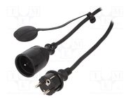 Extension lead; 3x1.5mm2; Sockets: 1; rubber; black; 30m; 16A KEL