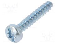 Screw; for plastic; 4x25; Head: cheese head; slotted,Torx®; zinc BOSSARD