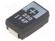 Capacitor: tantalum-polymer; 220uF; 6.3VDC; TPF; SMD; ±20%; 2000h PANASONIC