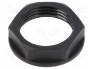 Nut; M20; polyamide; UL94V-2; black; -40÷125°C; Thread: metric TECHNO