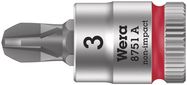 8751 A Phillips Zyklop bit socket, 1/4" drive, PH 3x28.0, Wera