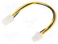 Cable: mains; ATX P4 male,ATX P4 female; 0.23m AKYGA