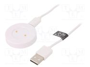 Cable: for smartwatch charging; 1m; 1A; white AKYGA