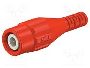 Connector: BNC; socket; red; Connection: crimped; Type: insulated STÄUBLI