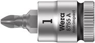 8755 A Pozidriv Zyklop bit socket, 1/4" drive, PZ 1x28.0, Wera