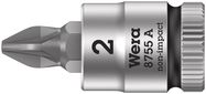 8755 A Pozidriv Zyklop bit socket, 1/4" drive, PZ 2x28.0, Wera