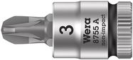 8755 A Pozidriv Zyklop bit socket, 1/4" drive, PZ 3x28.0, Wera