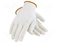 Cleanroom acces: protective gloves; white; polyamide; M; ESD; <1GΩ ANTISTAT