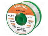 Tin; lead free; Sn99,3Cu0,7; 1mm; 250g; reel; 3.5%; Flux: SW26; ALU1 