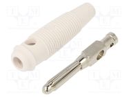 Connector: 4mm banana; plug; 30A; 60VDC; white; 3mΩ; 2.5mm2 HIRSCHMANN T&M