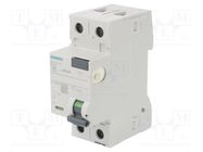 RCD breaker; Inom: 16A; Ires: 30mA; Poles: 1+N; 230/400VAC; IP20 SIEMENS