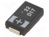 Capacitor: tantalum-polymer; 22uF; 20VDC; TQC; SMD; ±20%; -55÷105°C PANASONIC