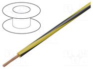 Wire; H05V-K,LgY; stranded; Cu; 2.5mm2; PVC; yellow-black; 50m BQ CABLE