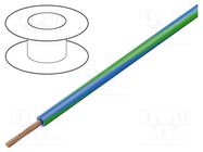 Wire; H05V-K,LgY; stranded; Cu; 1.5mm2; PVC; blue-green; 300V,500V BQ CABLE