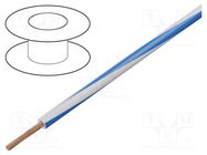 Wire; H05V-K,LgY; stranded; Cu; 0.5mm2; PVC; white-blue; 300V,500V BQ CABLE