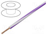 Wire; H05V-K,LgY; stranded; Cu; 0.35mm2; PVC; white-violet; 200m BQ CABLE