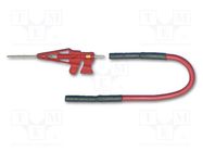 Probe accessories; red; Kit: cable,gripper x1 TESTEC