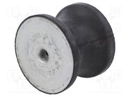 Vibration damper; M12; Ø: 70mm; rubber; L: 53mm; H: 12mm; 5181N ELESA+GANTER