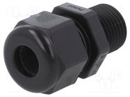 Cable gland; with long thread; M16; 1.5; IP68; polyamide; black HUMMEL