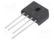 Bridge rectifier: single-phase; Urmax: 50V; If: 6A; Ifsm: 150A; flat DC COMPONENTS