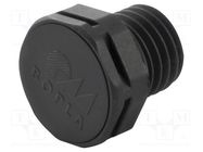 Pressure compensation device; IP69; black; Thread: M12; Pitch: 1.5 BOPLA