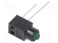 LED; in housing; 3mm; No.of diodes: 1; green; 30mA; Lens: green; 60° SCHURTER