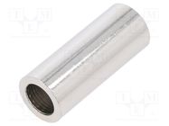 Spacer sleeve; 40mm; cylindrical; brass; nickel; Out.diam: 16mm DREMEC