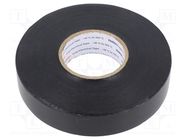 Tape: electrical insulating; W: 19mm; L: 33m; Thk: 0.18mm; black HELLERMANNTYTON