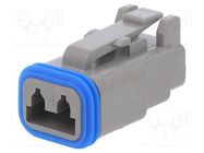 Connector: wire-wire; plug; female; PX0; for cable; PIN: 2; grey 