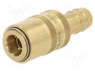 Quick connection coupling; straight; max.10bar; brass; Seal: FPM PNEUMAT