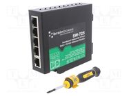 Switch Ethernet; unmanaged; Number of ports: 5; 44÷57VDC; RJ45; SW BRAINBOXES