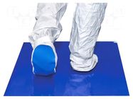 Mat: floor; contamination control; Thk: 1.35mm; blue; W: 661mm; LDPE ANTISTAT