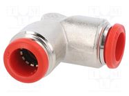 Push-in fitting; angled; -0.99÷20bar; nickel plated brass 