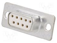 D-Sub; PIN: 9; socket; female; for panel mounting; straight; 5A AMPHENOL COMMUNICATIONS SOLUTIONS