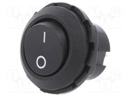 ROCKER; SPST-NC; Pos: 2; ON-OFF; 6A/250VAC; black; 50mΩ; Body: black E-SWITCH