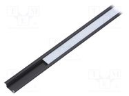 Profiles for LED modules; white; black; L: 1m; BEGTIN12; aluminium 