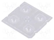 LED lens; square; transparent; H: 6.1mm; Body dim: 50x50mm LEDIL